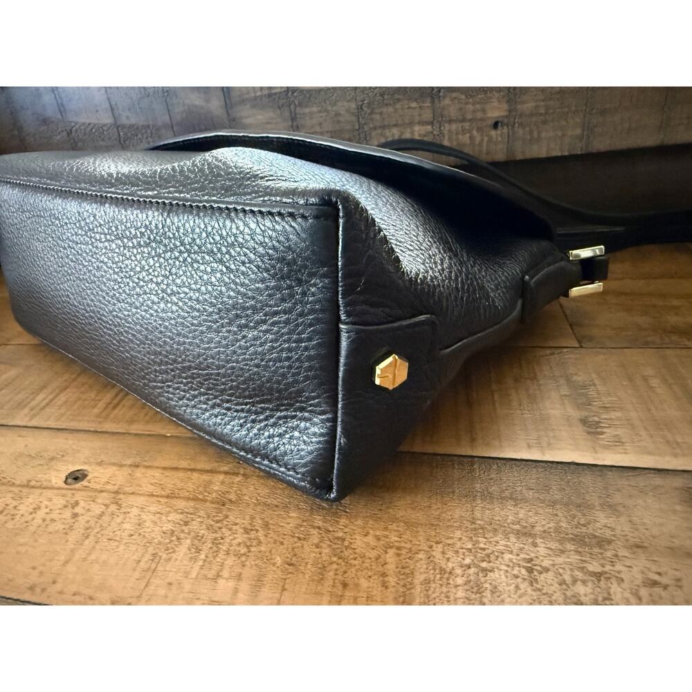 TORY BURCH Crossbody Bag Women's Black Pebbled Leather Tassel Logo Shoulder - Picture 9 of 16